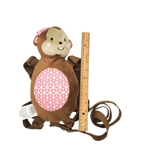 Child Of Mine By Carters Pink Brown Monkey Safety Backpack Harness Kid Travel - Picture 6 of 6